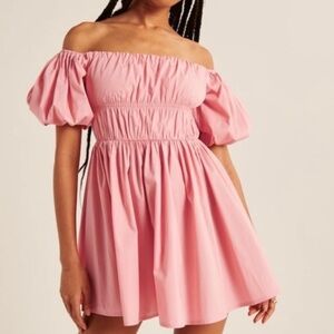 Abercrombie & Fitch Off the Shoulder Puff Sleeve Dress